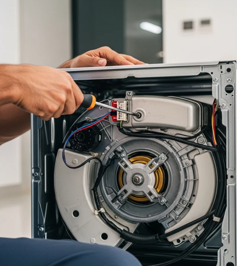 24-hour washing machine repair service in Abu Dhabi residential area